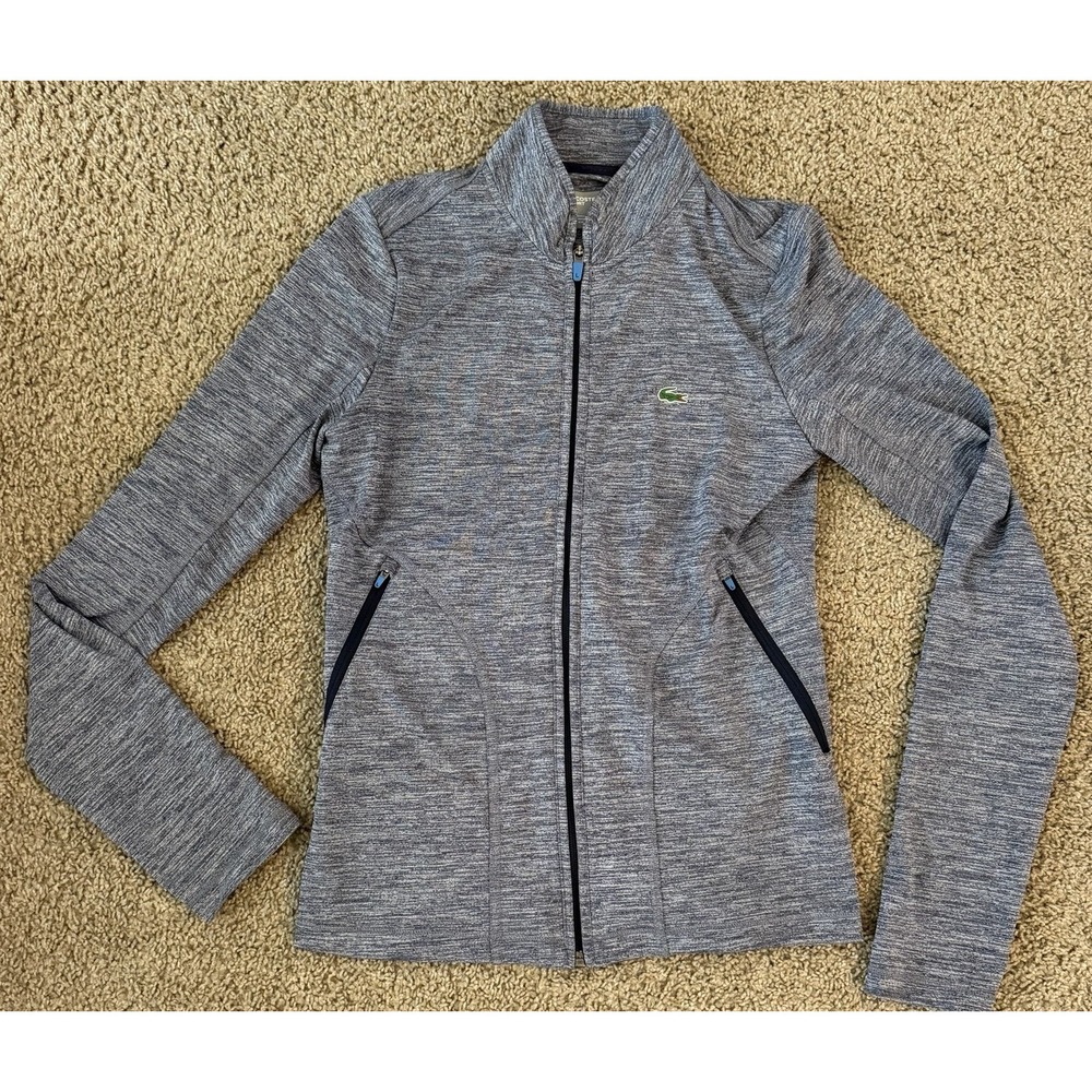 Lacoste‎ Sport women's Pullover 1/4 Zip Size 36/Small Navy Blue Stretchy